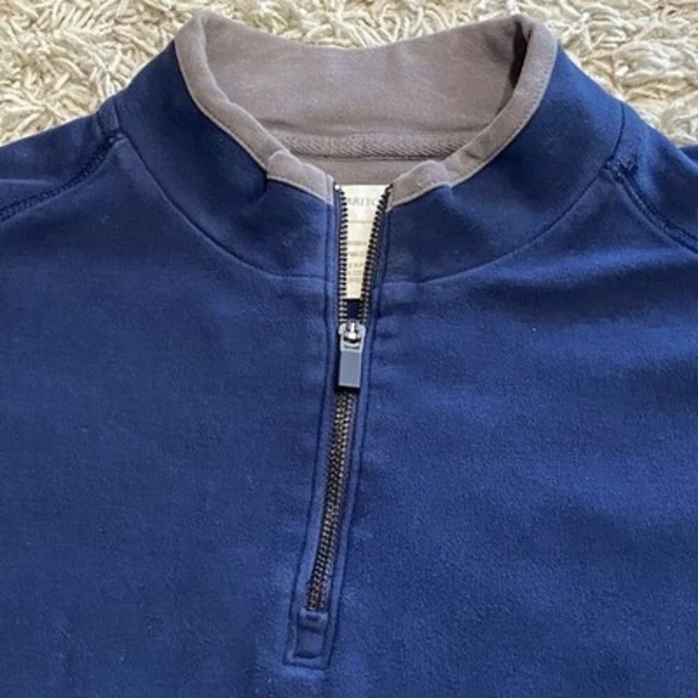 The Territory Ahead Men Sweater L Gray Pima Cotton‎ 1/4 Zip Casual Golf Long
